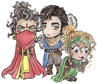 Chibi art of Skal characters.