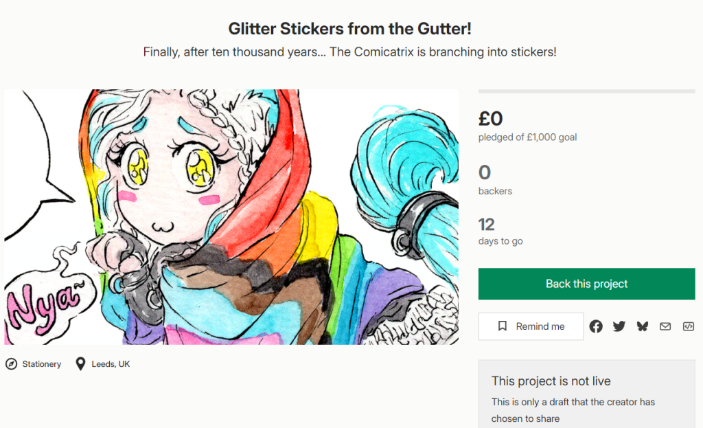 Glitter Stickers from the Gutter! Launching this Thursday!