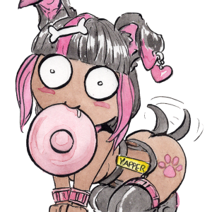 Puppy-Girl Frisbee [Sticker]