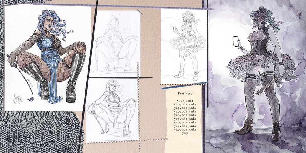 Sketchbook spread sneak peek [Work in progress]